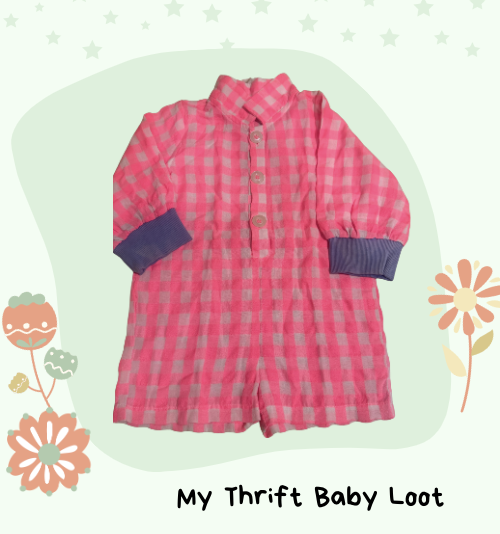 NEW Bunga Tunga neon pink check jumpsuit (3-4 years)